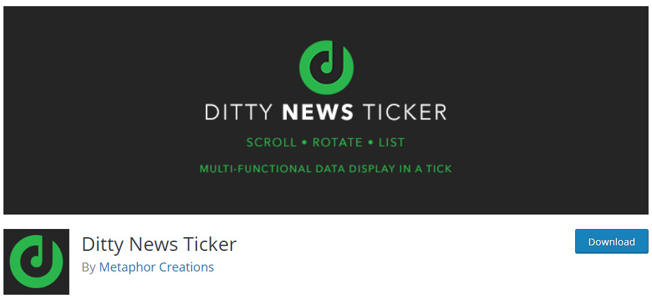 ditty-news-ticker - پلاگین های خبری وردپرس